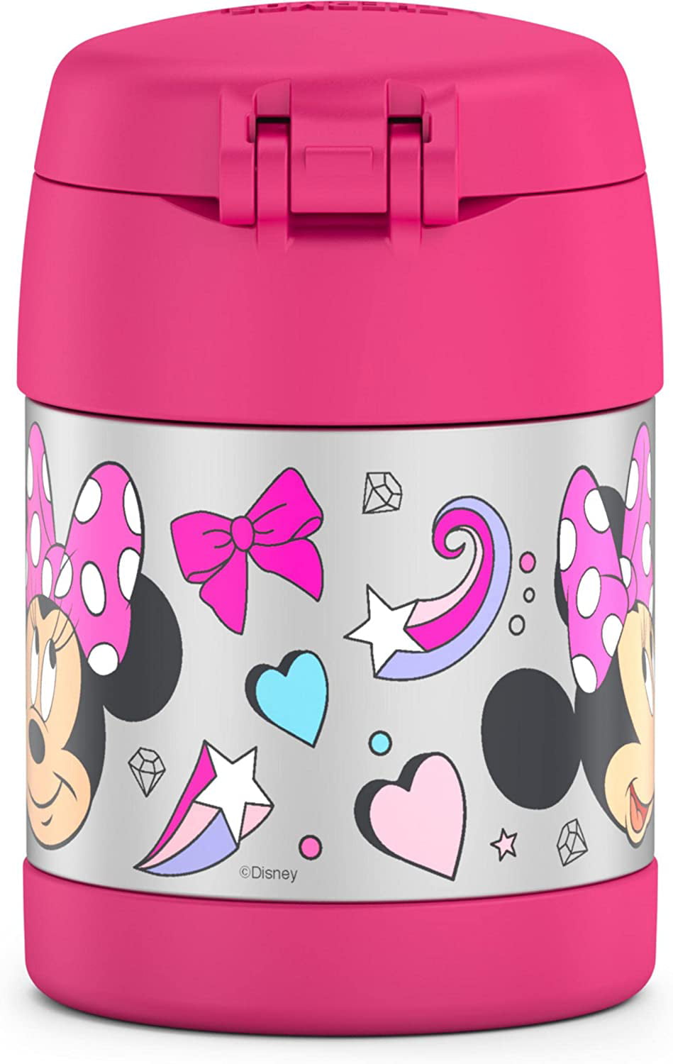 SLHKPNS Pink Cute Ghosts Thermos for Hot Food 17OZ Insulated Thermos Food  Jar with Folding Spoon/Handle Cartoon Halloween Day Soup Thermos Food