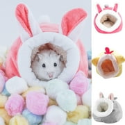 Vnanda 3Pcs Rat Hamster House Bed Winter Warm Fleece Small Pet Squirrel Hedgehog Chinchilla Rabbit Guinea Pig Bed House Cage Nest Hamster Accessories