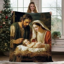 Wadada Christmas Jesus Throw Blanket Christian Gifts for Women 39 x 27 Christmas Flannel Blanket Religious Warm Throw Blanket Printed Cozy Throws for Winter Bedding Couch Gifts for Women (Jesus)