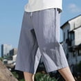 thumbnail image 4 of Men's Solid Color Casual Loose Fit Straight Leg Shorts with Elastic Waistband, 4 of 6