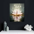 thumbnail image 4 of COMIO Zen Canvas Wall Art White Lotus Flower Bloom in Water Picture Prints Wall Decor Framed Grey Painting for Yoga Spa Meditation Spiritual Room Decor (12x16in), 4 of 4