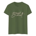 thumbnail image 5 of Wsysadlol Summer Tops for Women Women Casual Fashion Round Neck Short Sleeve T-Shirt Trendy Letter Printed Comfortable Basic Tee Top For Ladies, 5 of 5