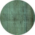 thumbnail image 1 of Ahgly Company Indoor Round Abstract Turquoise Blue Modern Area Rugs, 4' Round, 1 of 4