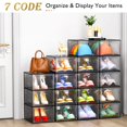 thumbnail image 4 of Organizador de cajas para zapatos con 7 códigos, tamaño grande, transparente, negro, paquete de 9, 4 of 8