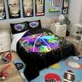 thumbnail image 2 of Basketball Comforter Set Twin Size,Watercolor Tie-dye Duvet Insert Teen Room Decor,Color Graffiti Hip Hop Style Quilted Duvet,Cartoon Sport Gaming Quilt Cover with 1 Pillowcase, 2 of 6