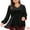 Black, variant on DARING DIVA Women's Plus V Neck Long Sleeve Gilding Metallic Stars Blouse 1X Burgundy