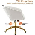 thumbnail image 6 of Westice Home Office Desk Chairs, Velvet Task Chair, Height Adjustable Swivel Vanity Chair with Golden Base for Vanity Study, Living Room Computer Room, Beige, 6 of 9