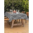 thumbnail image 2 of Outdoor Tablecloth with Umbrella Hole and Zipper, Wavy Lines Rectangle Table Cloth 60x102 Inch Waterproof Tablecloth, Abstract Minimalist Pattern Gray Picnic Table Cover for Patio Camping, 2 of 7