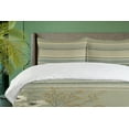 thumbnail image 2 of Ambesonne Sage Duvet Cover Set, Boho Flowers and Thin Branches, King, Pale Olive Green Mustard, 2 of 4