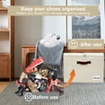 thumbnail image 6 of Shoe Organizer for Closet Fits 16 Pairs, Adjustable Dividers Shoe Storage Bins Boxes, Foldable Shoe Holder Cube Containers with Clear Cover for Large Shoes, High Heels,Sneaker,Slippers,Boots(Beige)., 6 of 8