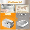 thumbnail image 5 of Studyset Stainless Steel Cat Litter Box, High Sided, Non-Stick, Odor Resistant Metal Litter Pan for Multiple Cats, Anti-Urine Leakage, Easy to Clean, Non-Slip Base, 5 of 7