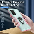 thumbnail image 3 of Xhy Samsung Galaxy A53 5G Case with Privacy Screen Protector Military Grade Shockproof Cover Ring Holder Kickstand Support Magnetic Car Mount Dual Layer Protective Phone Case (Teal+Pink), 3 of 9