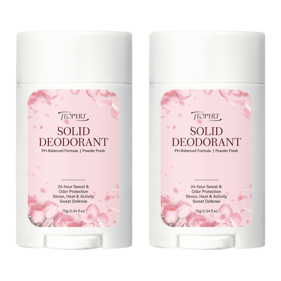 Jtopyrt Antiperspirant and Deodorant for Women 24hour Sweat and Odor Protection Gentle on Skin Wide Solid Unscented 2PC