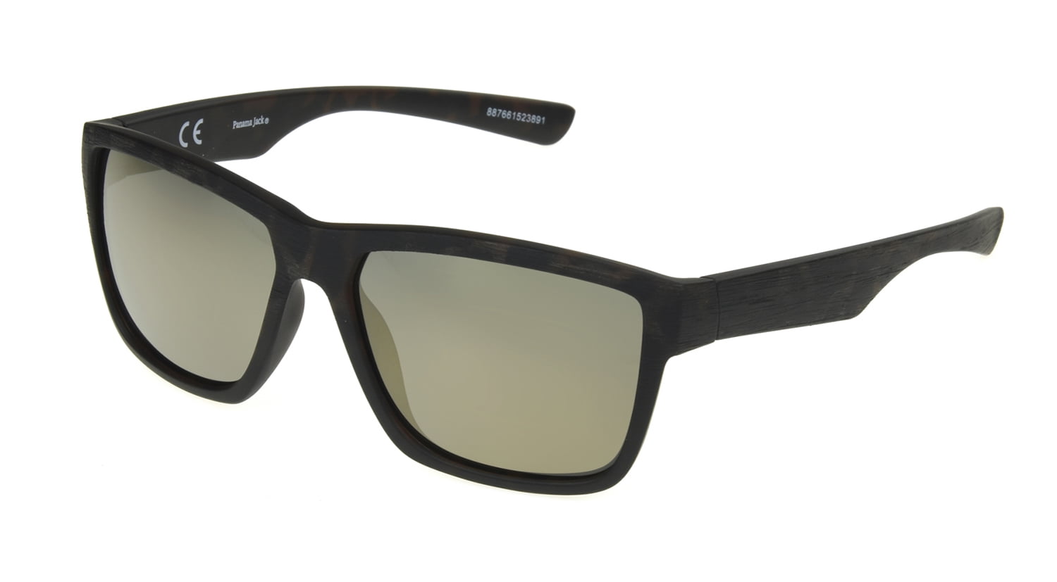 Panama Jack Panama Jack Men's Black Mirrored Rectangle Sunglasses