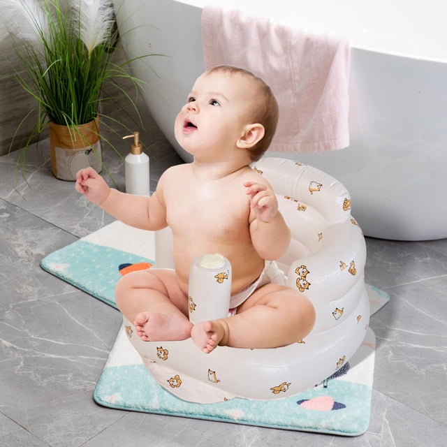 Asiento flotante inflable perfke para baño Perro portátil con pedal