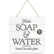 Fresh Soap And Water Wooden Plank Sign 7.5x7.5