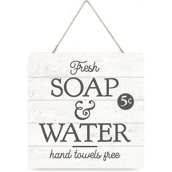 Fresh Soap And Water Wooden Plank Sign 7.5x7.5