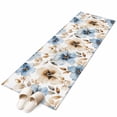 thumbnail image 2 of 2x6 Kitchen Runner Rug, Blue Brown Spring Floral Non-Skid Rubber Backing Large Rectangle Rugs - Living Room Bedroom Home Office, Summer Botanical Watercolor Indoor Floor Mat Carpets Washable Rug, 2 of 9