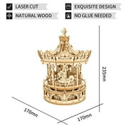 ROKR Music Box 3D Puzzles,Carousel Model Building Kits,Christmas Birthday Gift for Kids Girls Daughter Wife Girlfriend