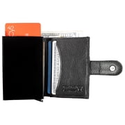 Men PARLIAMENT WALLET Genuine Leather Slim Credit Card Holder with RFID Blocking