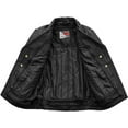 thumbnail image 4 of First Mfg Co - Fillmore - Men's Motorcycle Biker Riding Black Leather Jacket - Extra Large - Action Back Armor pockets Belted Grommets Gussets, 4 of 5