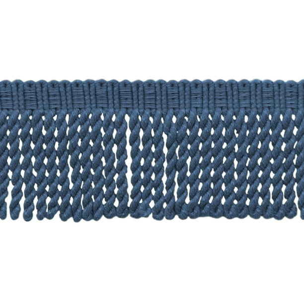 3 Inch Long / French Blue Knitted Bullion Fringe Trim / Style BFSCR3