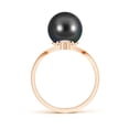 thumbnail image 2 of ANGARA Tahitian Cultured Pearl Chevron Ring with Diamond in 14K Rose Gold for Women | June Birthstone, Birthday, Anniversary, Jewelry Gift for Women | Pearl Ring, 2 of 9