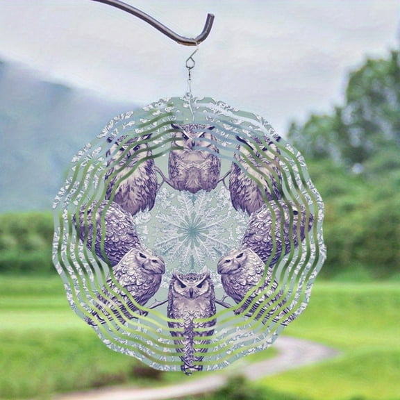 HELLOYOUNG Owl Wind Chime 60 Inch Large Outdoor Wind Chime for Garden Decor with Rotating Hook, Balcony Patio Gift, Heavy Duty Metal Windchimes