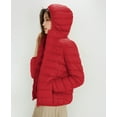 thumbnail image 3 of Wenseny Women’s Quilted Down Hooded Puffer Coat Warm Outdoor Parka Anorak Red XL, 3 of 7