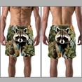 thumbnail image 3 of luoweisi Men's Beach Shorts Quick Dry Swim Trunks with Mesh Lining Raccoon 2XL, 3 of 5