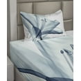 thumbnail image 2 of Ambesonne Nature Fitted & Top Sheet Set with Sham, Modern Flowers Plants, Teal White, 2 of 4