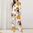 thumbnail image 3 of Disketp Pajamas Set Long Sleeve Sleepwear Womens Button Down Nightwear Pj Sets-Happy Thanksgiving, 3 of 9