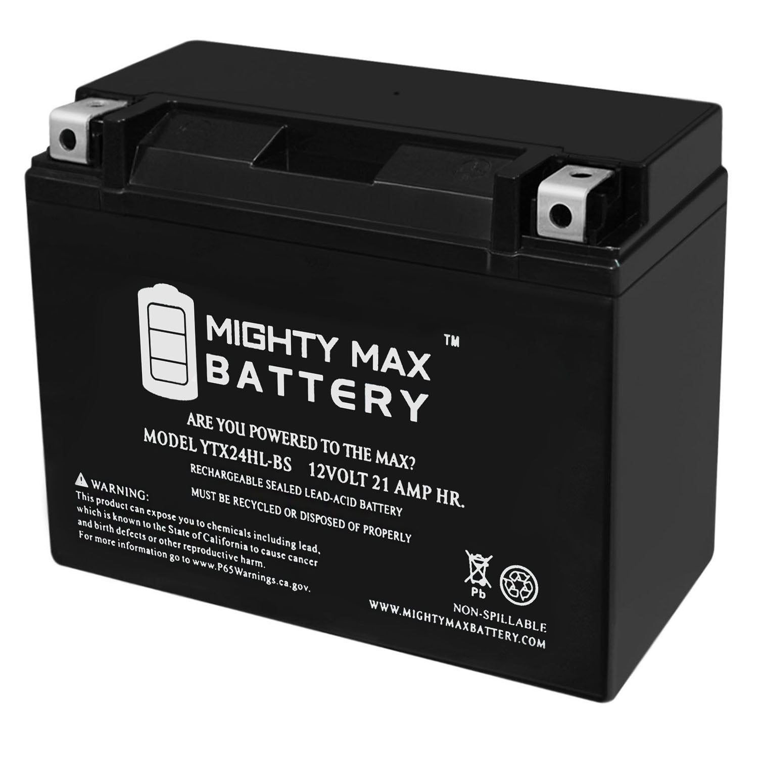 YTX24HLBS 12 Volt 21 AH, 350 CCA, Rechargeable Maintenance Free SLA