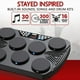 thumbnail image 4 of Pyle Electronic, máquina eléctrica portátil Bluetooth de mesa, 7 pads, toms, tambores, charles, platillos, bombo, controlador de pedal, USB, AUX, panel de pantalla LED (PTED08), 4 of 5