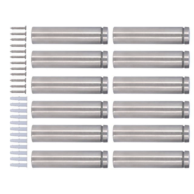 Advertising Screws Kit,12 Set Stainless Steel Advertising Nail Standoff Mounts Nail Optimized for Excellence