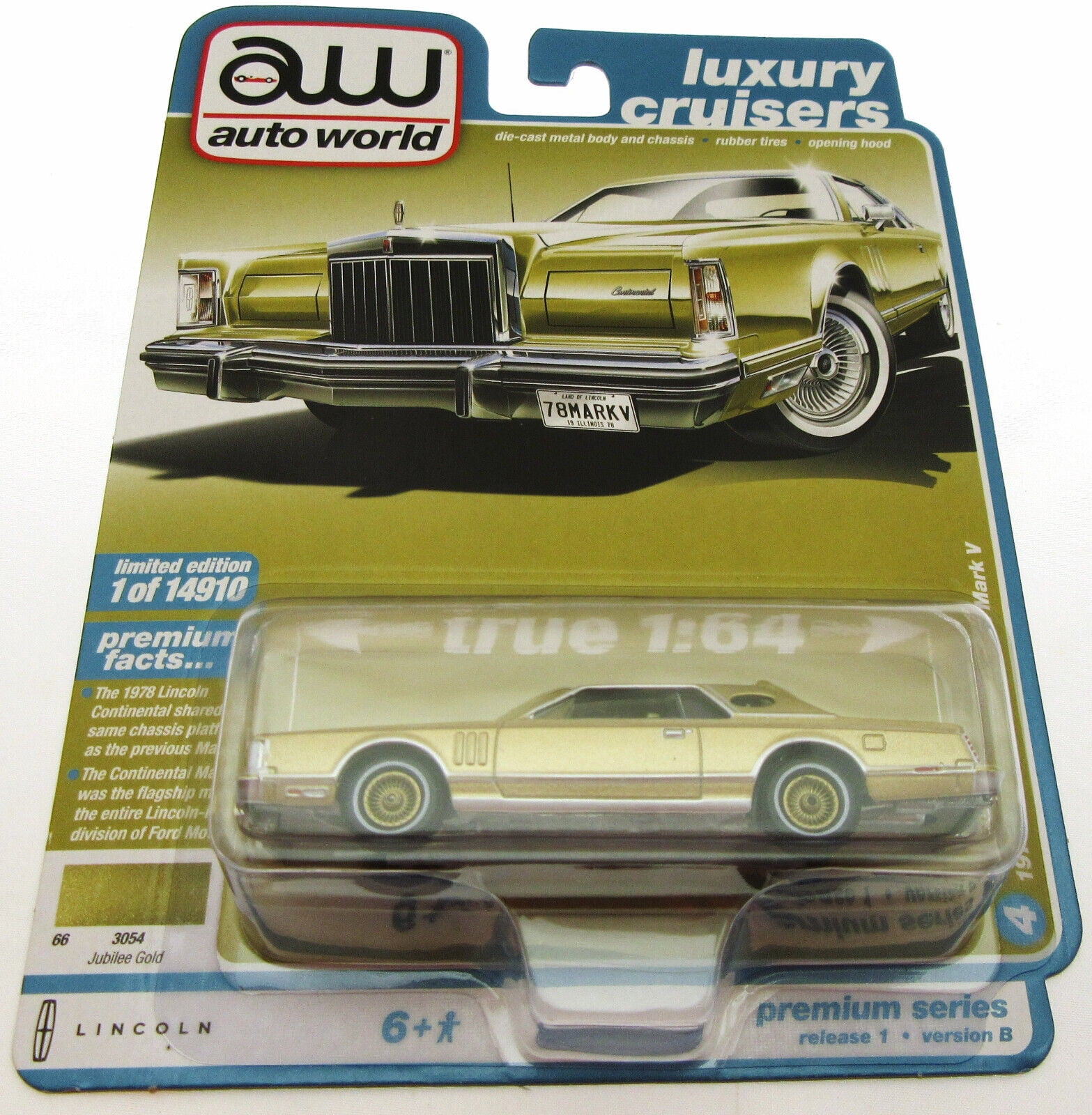 1978 Lincoln Continental-&nbsp;Jubilee Gold Poly w/Rear Section of Roof Flat Tan