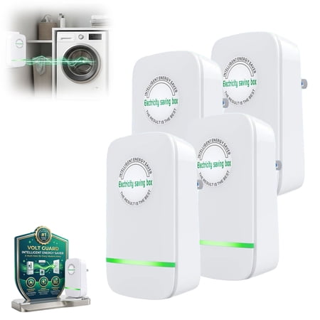 Electricity Saving Box, Energy Saving Device Smart Plug, Power Saver Voltage Stabilizer with Surge Protection, Home Office Compact Plug(4PCS)