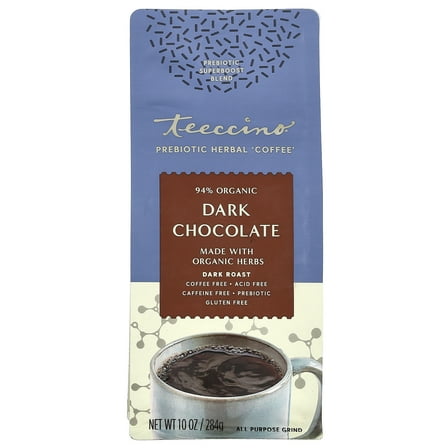 Teeccino Prebiotic Herbal 'Coffee' - Dark Chocolate 10 oz Pkg
