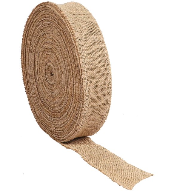 Cinta decorativa de arpillera KINJOEK 5 cm x 50 m yute natural