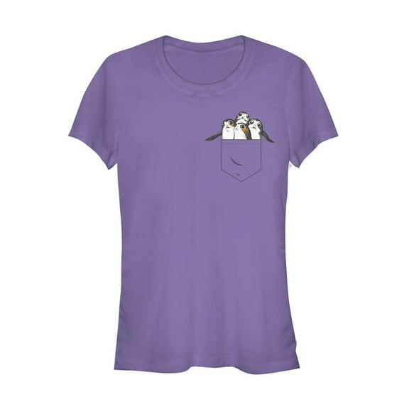 Junior's Star Wars The Last Jedi Porgs In My Pocket Graphic Tee Purple X Large