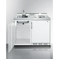 thumbnail image 2 of 48" Wide Mobile All-In-One Kitchenette, No Plumbing Needed, white, Glass Burners, 2 of 7
