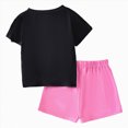 thumbnail image 2 of ZIXKCGDSE Girls Summer Outfits Cute Bow Graphic Tees Shorts Set Kids Trendy Clothes Going Out Size 3-4 Years, 2 of 5