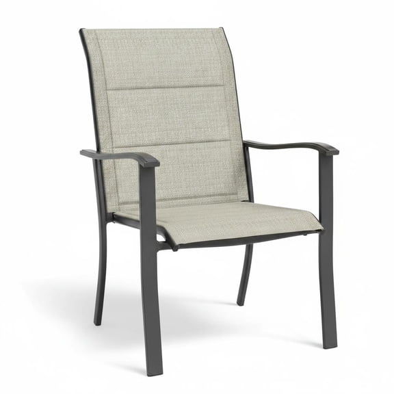 All-Weather Swivel Bar Stools Set of 2 for Patio High Backrest Armrests 360° Rotating Tall quilted Brown