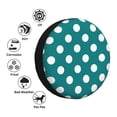 thumbnail image 4 of Wukai Teal And White Polka Dot Print Spare Tire Cover for RV Trailer,Waterproof PVC Faux Leather Wheel Cover Fit for Truck,Trailer,RV,SUV,Camper and Most Vehicle-17 inch, 4 of 6
