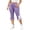 Purple, variant on Womens Plus Size Stretchy Leggings Elastic Waist Butt Lifting Side Slit Bow Tie Hem Capri Pants Casual Workout Yoga Pants Purple