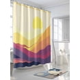 thumbnail image 3 of Shower Curtains Boho Sunset Bath Curtain Mid Century Abstract Natural Scenery Waterproof Bathroom Shower Curtain Set with Hooks Decoration 72 x 72 Inches, 3 of 7