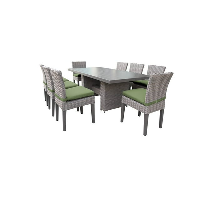 Table de Salle à Manger Rectangulaire en Patio Extérieur Monterey avec 8 Chaises Sans Bras