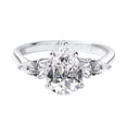 thumbnail image 3 of Blue Jewel Pear Cut Excellent 2.1 Ct Diamond Ring For Women's - 14K White gold Plated Diamond Rings - Classic 3 Stone with Pear Shaped Accents Diamond Rings for Women's - Gifts for Women's, 3 of 8