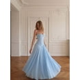 thumbnail image 4 of Elegant Blue Ball Gown Dress With Spaghetti Straps And Pleated Skirt For Wedding Guest Or Formal Event, 4 of 8