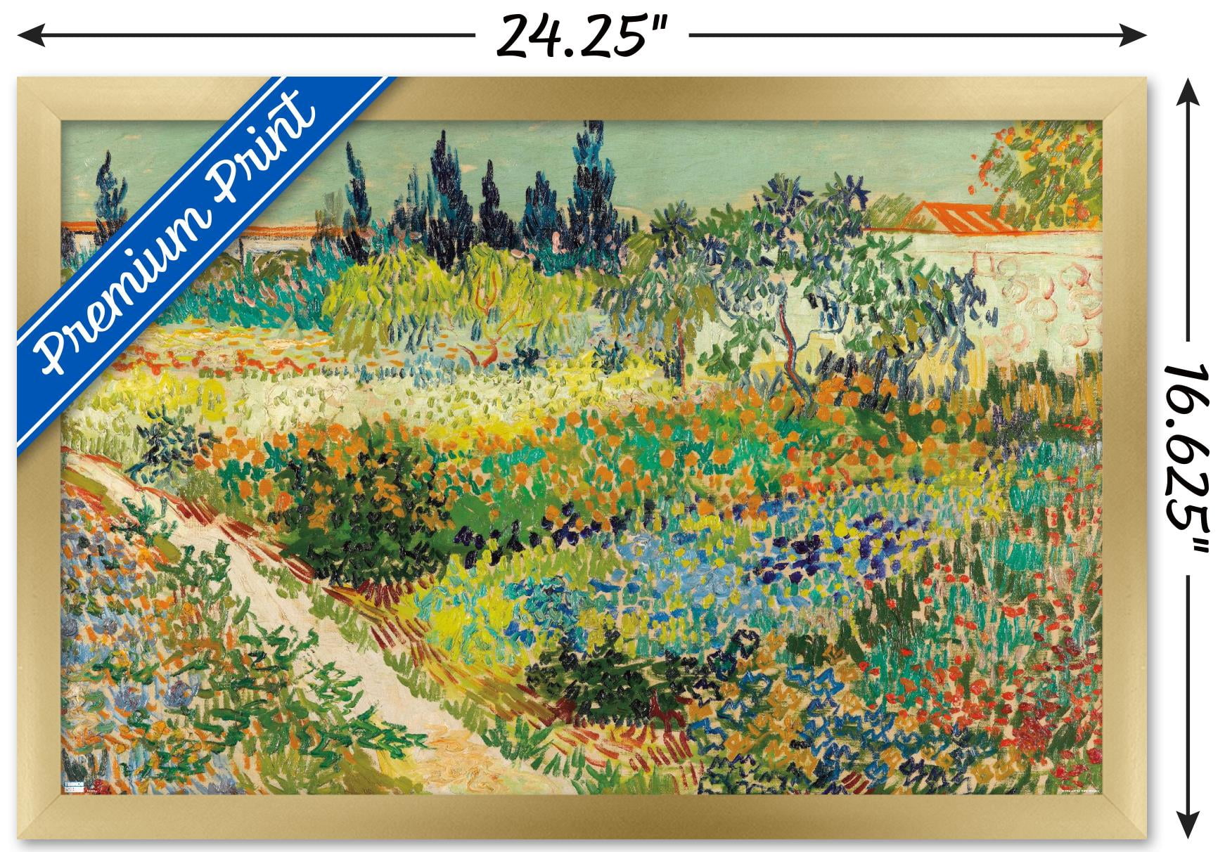 Garden at Arles by Vincent van Gogh Wall Poster, 14.725" x 22.375" Framed